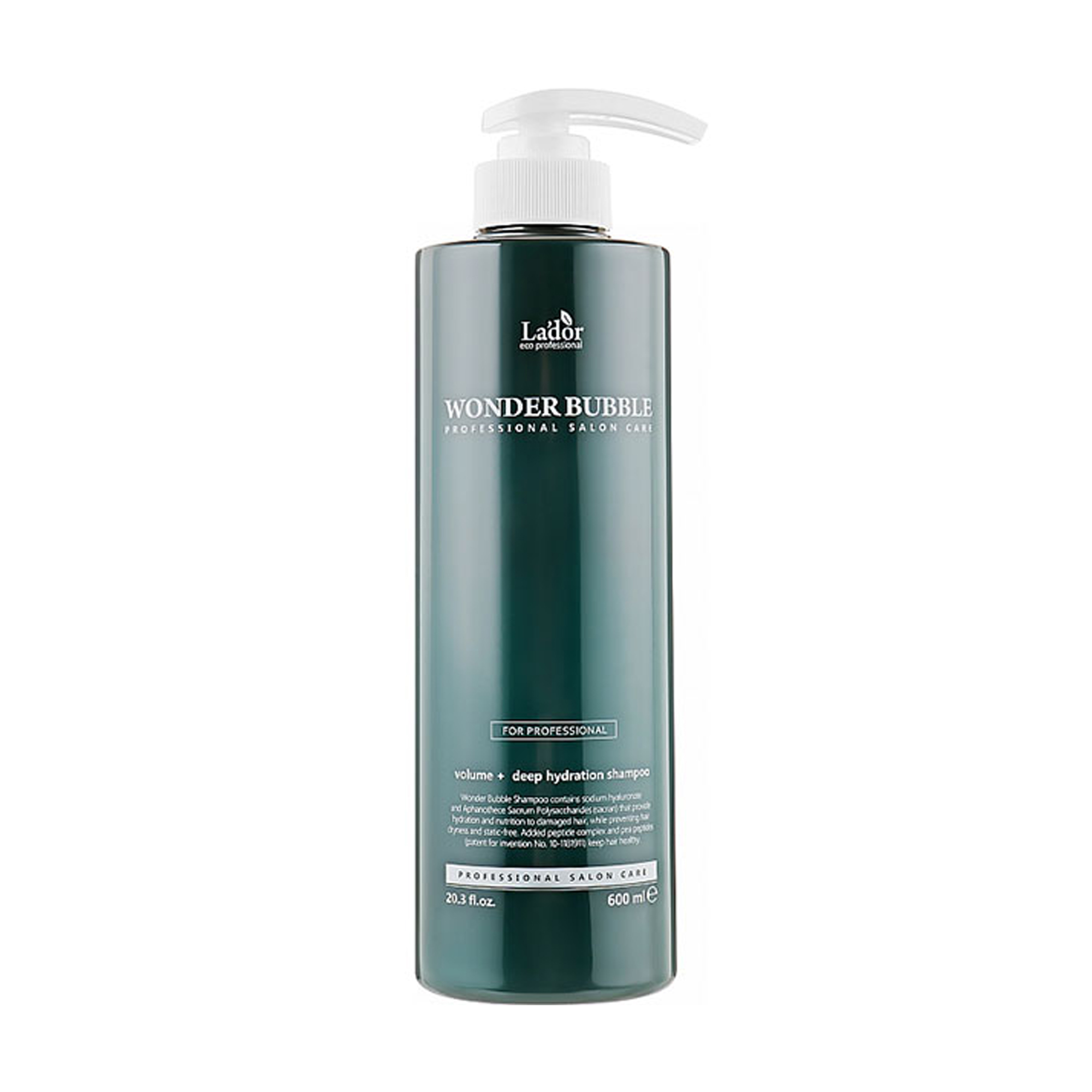 Шампунь La'dor Wonder Bubble Shampoo для глибокого зволоження та надання об'єму волоссю, 600 мл